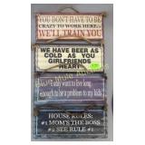 4 hanging corrugated signs-12x5 each