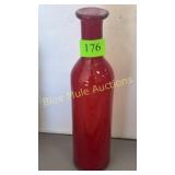 Hand blown red bottle-12'tall