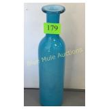 Hand blown blue bottle-12'tall