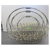 3 wire white nesting baskets