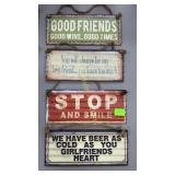 4 corrugated  hanging signs-12x5each
