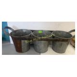 3 metal buckets connected-9'tall,32'long