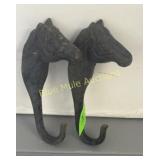 2 horse head hooks-6'long