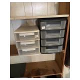 2 Plastic Storage Containers, 1 Plastic Bin
