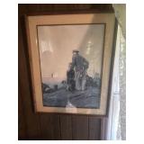 1 Duck Needle Point, Old man & Bay Print & Oil on