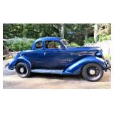 Antique 1935 Plymouth PJ Coupe Blue 2-Door runs