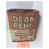 Dean Penn Large Old Advertising Oil Can