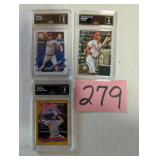 Lot of 3 Graded Baseball Cards