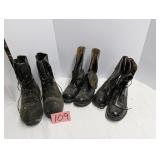 3 Pairs of US Army Combat Boots