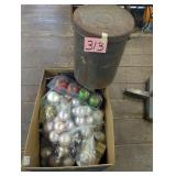 Christmas Bulbs & Tin
