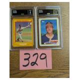 Graded Smoltz and Glavine Baseball Cards