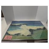 Framed Ocean Waves Print