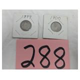 1899 & 1900 V- Nickels