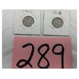 1866 and 1868 nickels