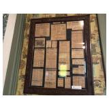 Ornate Oak Picture Frame w/ Collage of Newspapers