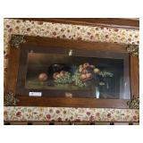 Still Life Print of Fruit in Vintage Oak Frame