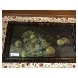 Still Life Print of Fruit in Glass Bowl