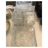 9 Vintage Refrigerator Glass Embossed Storage