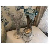 2 Bud Vases and Vintage Syrup Pitcher