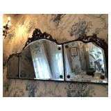 Vintage Metal Gilt Framed Beveled Edge Mirror