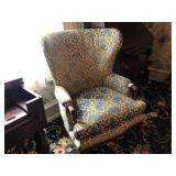 Vintage Upholstered Wing Back Chair