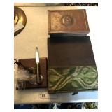 Vintage Wooden Box With Copper Tooled Covering