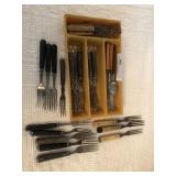 Vintage 3 Pronged Forks, Knives