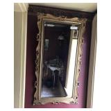 Vintage Ornate Gilt Framed Beveled Edge Mirror