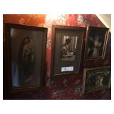 4 Vintage Prints of Ladies
