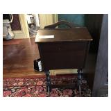 Vintage Mahogany Double Lid Sewing Box