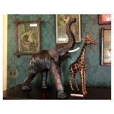 Contemporary Composition Elephant and Giraffe
