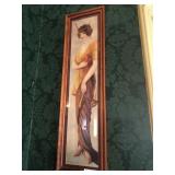 Print of Victorian Lady with Flowers and Fan