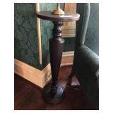 Mahogany Pedestal Plant Stand W/ Collum Support