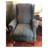 Vintage Green Upholstered Reclining Chair