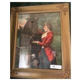 Print of Young Lady Feeding Apple To Horse