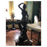 Vintage Bronze Figure of Young Lady