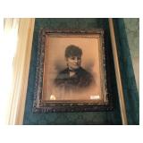 Vintage 19th Century Lithograph Portrait