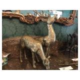 Pair of Brass Deer