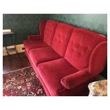 Red Upholstered Sofa