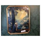 Print of Young Lady Standing on Balcony