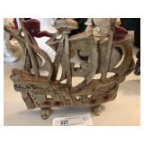 Painted Light Metal Sailship Form Door Stop