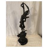 Bronze Figure of Semi-Nude Woman with Wings