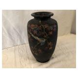 Pair of Bird and Floral Decorated Vases