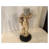 Cherub and Dolphin Form Candle Holder