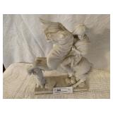 Bisque Figurine of Horse and Rider