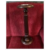 Small Walnut Circular Ashtray with Glass Insert