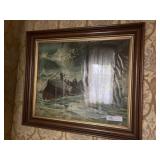 Vintage Print of Ship in Stormy Seas