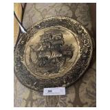 Brass Plated Embossed Charger with Sailship