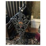 Vintage Cast Metal and Tin Magazine Rack