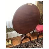Mahogany Tilt Top Bird Cage Table